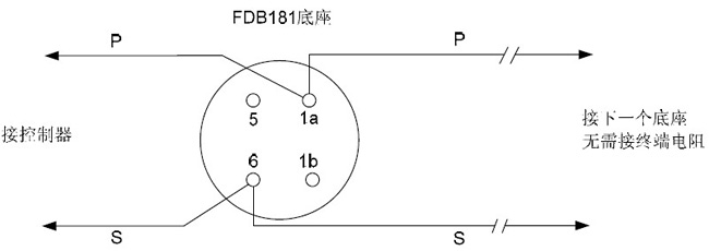 FDO181感煙火災(zāi)探測(cè)器的接線圖