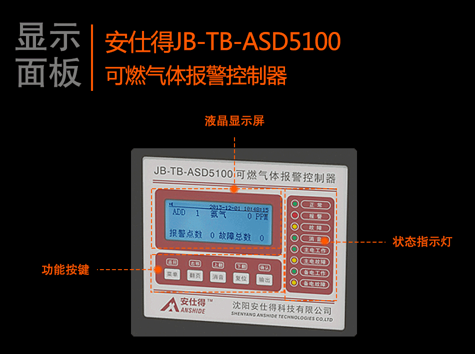 JB-TB-ASD5100可燃?xì)怏w報(bào)警控制器