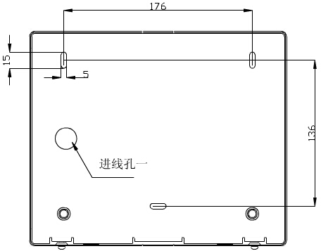 轉(zhuǎn)換開(kāi)關(guān)采用壁掛式安裝，安裝孔位置和安裝孔距