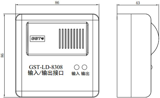 GST-LD-8308輸入/輸出接口外形示意圖