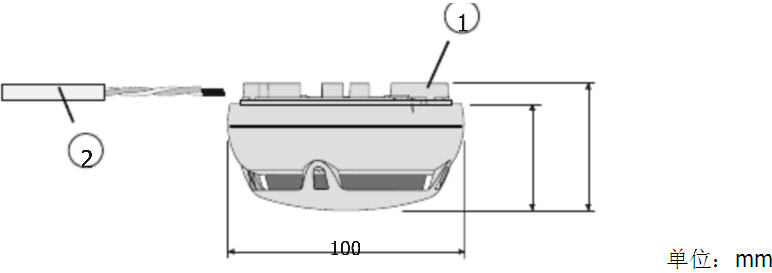 FDO221-CN光電感煙探測器外心尺寸示意圖